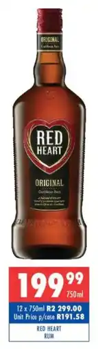 Ultra Liquors Red heart rum offer