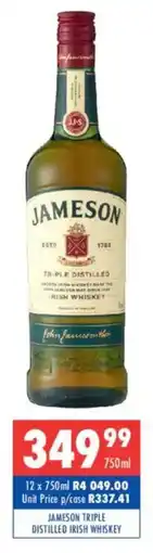 Ultra Liquors Jameson triple distilled irish whiskey offer