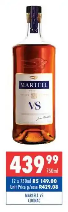 Ultra Liquors Martell vs cognac offer