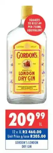 Ultra Liquors Gordon's london dry gin offer