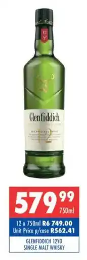 Ultra Liquors Glenfiddich 12yo single malt whisky offer