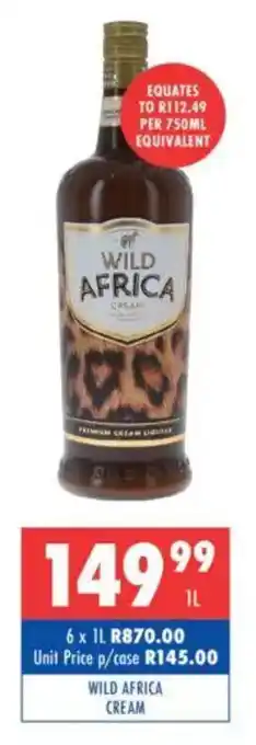 Ultra Liquors Wild africa cream offer