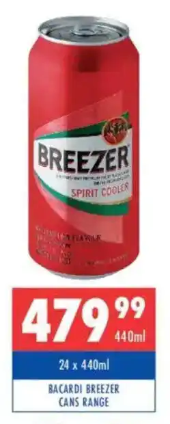 Ultra Liquors Bacardi breezer cans range offer