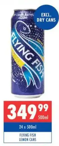 Ultra Liquors Flying fish lemon cans offer