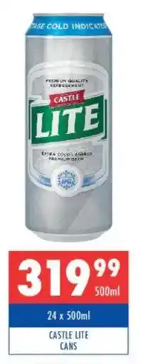 Ultra Liquors Castle lite cans offer