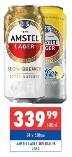 Ultra Liquors Amstel lager or radler cans offer