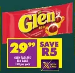 Shoprite Glen tagless tea bags offer