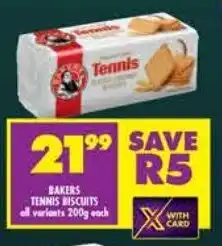 Shoprite Bakers tennis biscuits all variants offer