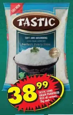 Shoprite Tastic long grain parboiled rice all variants offer