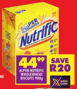 Shoprite Alpen nutrific wholewheat biscuits offer