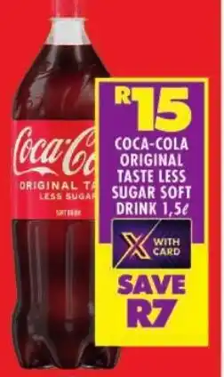 Shoprite Coca-cola original taste less sugar soft drink offer