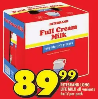 Shoprite Ritebrand long life milk all variants offer