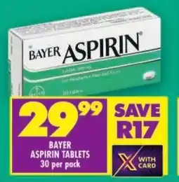 Shoprite Bayer aspirin tablets offer