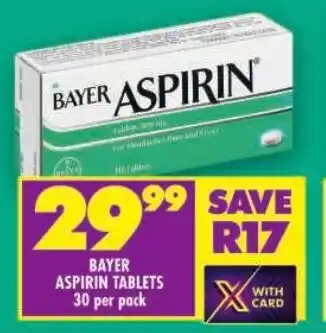 Shoprite Bayer aspirin tablets offer