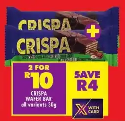 Shoprite Crispa wafer bar all variants offer