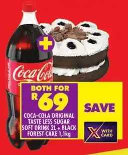 Shoprite Coca-cola original taste less sugar soft drink + black forest cake offer