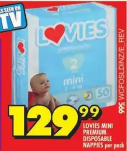 Shoprite Lovies mini premium disposable nappies offer