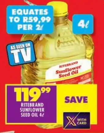 Shoprite Ritebrand sunflower seed oil offer