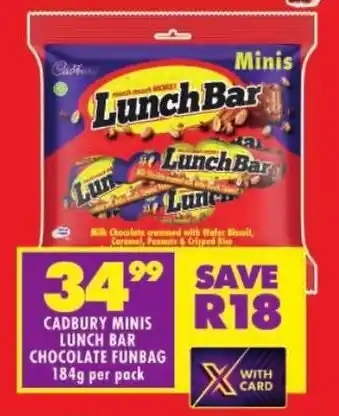 Shoprite Cadbury minis lunch bar chocolate funbag offer