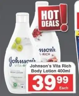 Frontline Johnson's Vita Rich Body Lotion offer