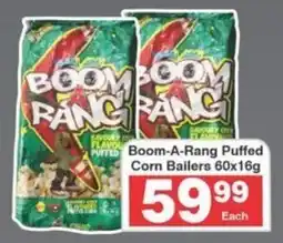 Frontline Boom-A-Rang Puffed Corn Bailers offer