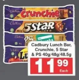 Frontline Cadbury Lunch Bar, Crunchie, 5 Star & PS offer