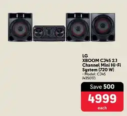 Makro LG XBOOM CJ45 2.1 Channel Mini Hi-Fi System (720 W) offer