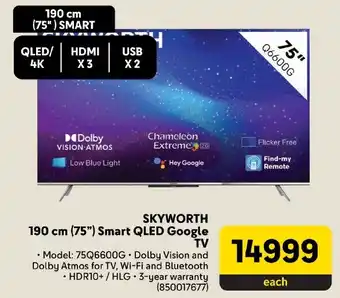 Makro SKYWORTH 190 cm (75") Smart QLED Google TV offer