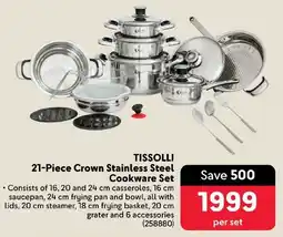 Makro TISSOLLI Crown Stainless Steel Cookware Set offer