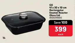 Makro O2 Rectangular Enamel Roaster Glass Lid offer