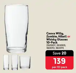 Makro Cnova Willy, Zombie, Hiball or Whisky Glasses offer