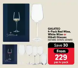 Makro GALATEO Red Wine, White Wine or Hiball Glasses offer