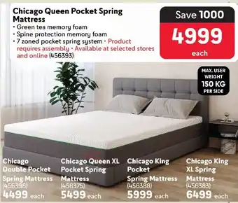 Makro Chicago Queen Pocket Spring Mattress offer