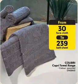 Makro COLIBRI Capri Towel Range offer