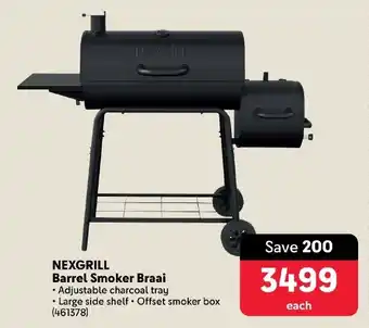 Makro NEXGRILL Barrel Smoker Braai offer