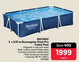 Makro BESTWAY Rectangular Steel Pro Frame Pool offer