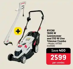 Makro RYOBI 1600 W Lawnmower and 310 W Line Trimmer Combo offer