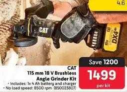 Makro CAT 18 V Brushless Angle Grinder Kit offer