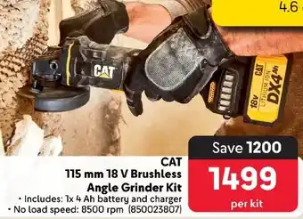 Makro CAT 18 V Brushless Angle Grinder Kit offer