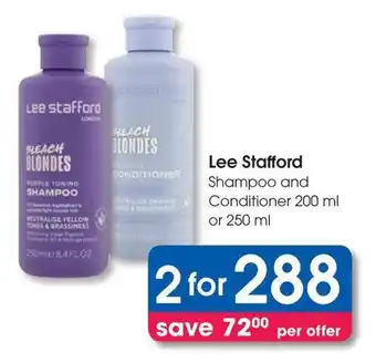 Clicks Lee stafford Shampoo and Conditioner offer