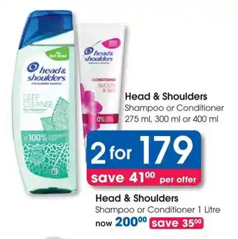 Clicks Head & Shoulders Shampoo or Conditioner offer