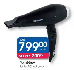 Clicks Toni&Guy Ionic AC Hairdryer offer