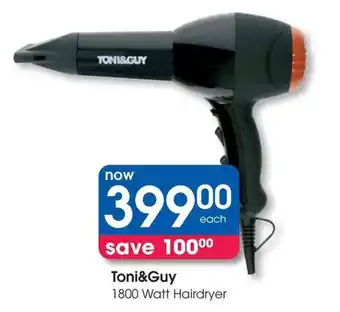 Clicks Toni&Guy 1800 Watt Hairdryer offer