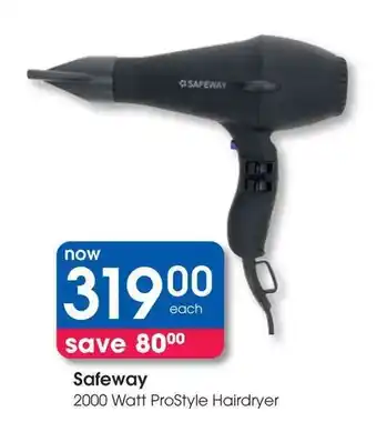 Clicks Safeway 2000 Watt ProStyle Hairdryer offer