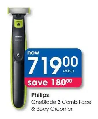 Clicks Philips OneBlade 3 Comb Face & Body Groomer offer