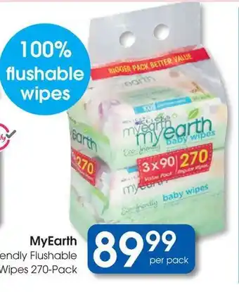 Clicks MyEarth Eco-Friendly Flushable Baby Wipes offer