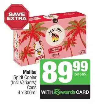 Spar Tops Malibu Spirit Cooler (Incl. Variants) Cans offer