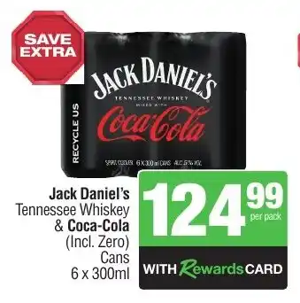 Spar Tops Jack Daniel's Tennessee Whiskey & Coca-Cola (Incl. Zero) Cans offer