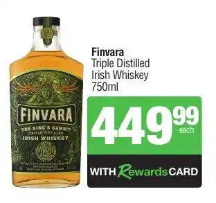 Spar Tops Finvara Triple Distilled Irish Whiskey offer