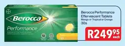 Alpha Pharm Berocca Performance Effervescent Tablets Mango or Tropical or Orange offer